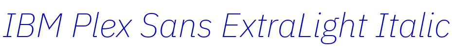 IBM Plex Sans ExtraLight Italic लिपि
